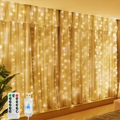 Image de Rideaux Lumineux LED Noël - Décoration Féerique Intérieure