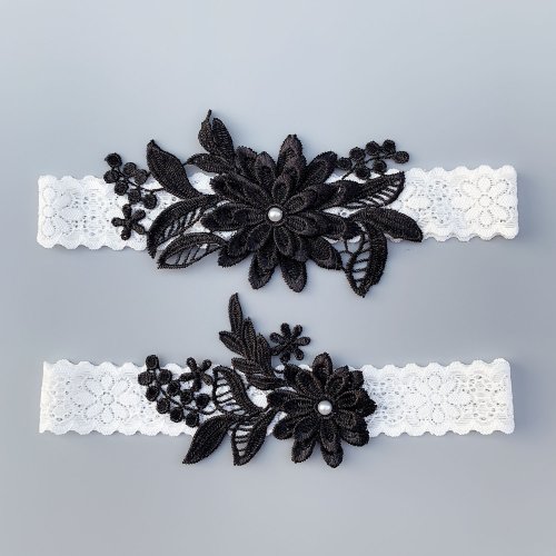 Image of Lace Flower Thigh Ring Pearls Wedding Garter Belt Bridal Cosplay Fashion Stocking Ring