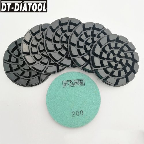 Imagen de Juego de 6 Almohadillas de Pulido de Hormigón con Discos de Diamante de 100 mm, Grano Mixto para Renovación de Suelos - DT Diatool