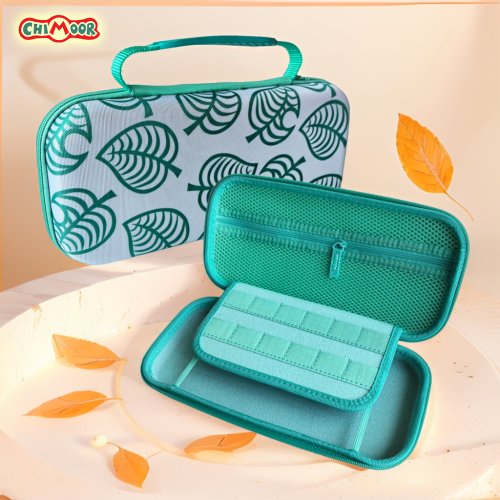 Imagen de Estuche de Transporte Verde para Nintendo Switch 2 con Protección Integral y Diseño Inspirado en Animal Crossing: New Horizons