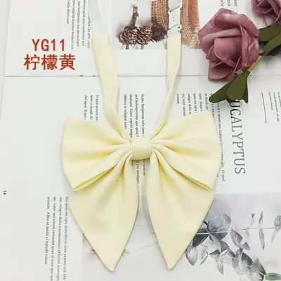 Nœud papillon rouge uni en coton pour filles et étudiantes