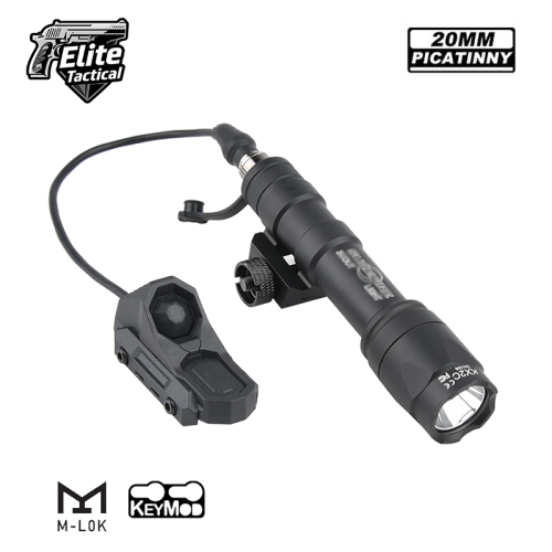 Image of SureFire M300 and M600 Tactical Flashlight with Axon Dual-Function Remote Pressure Switch for 20mm Rail – High-Performance Hunting and Airsoft Light