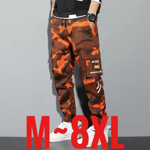 Imagen de Nuevos pantalones casuales de estilo coreano a la moda, pantalones Cargo de algodón para hombre, ropa de calle de camuflaje de talla grande para hombre, tendencia de camuflaje Y2K Harem Jogger