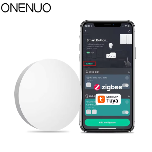 Imagen de Interruptor de Escena con Botón Tuya Zigbee, Interruptor Inteligente de Enlace por Batería para Automatización Hogar, Compatible con Dispositivos Smart Life, Pack de 1 o 2 Unidades