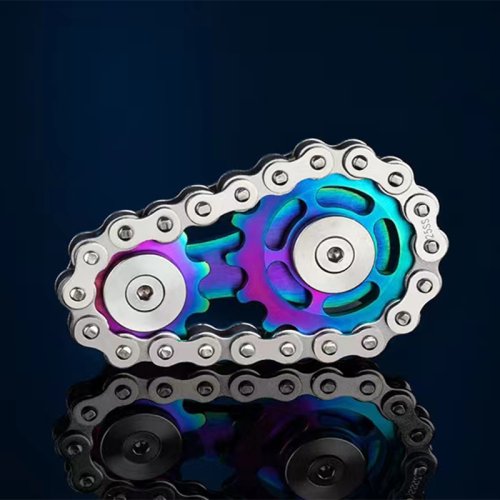 Immagine di Allevia la pressione sulla catena Fidget Spinner Giocattoli in metallo con catena dentata Denti volano e catena pignone Fidget Toys