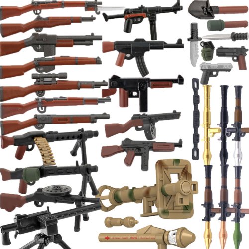 Immagine di Set di Costruzioni Militari WWII con Soldati, Armi e Veicoli – Blocchi di Costruzione per Bambini e Appassionati di Storia