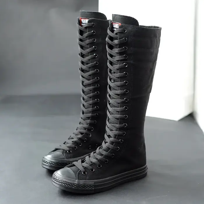 Image de Bottes en Toile Hautes pour Femmes - Style Décontracté & Confortable