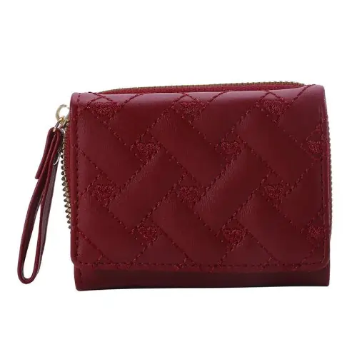 Image de Portefeuille Mini Femme - Style Coréen Brodé Coeur