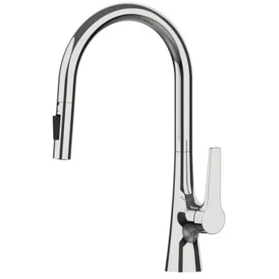 Image de Robinetterie de Cuisine Rotative 360° - Design Élégant en Laiton Gris