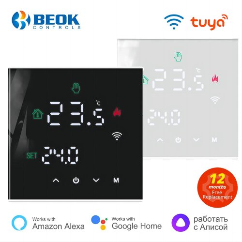 Imagen de Termostato Inteligente Beok Tuya con Control WiFi para Calefacción Eléctrica y Calderas de Gas – Regulador de Temperatura para Suelo Radiante y Hogar Conectado