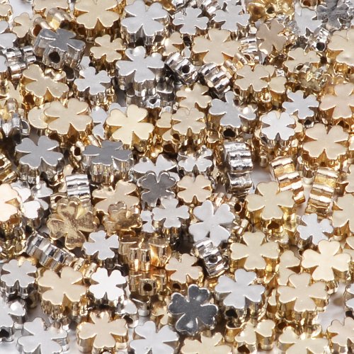 Immagine di Perline Quadrifoglio 6-8mm in CCB, Perline Fortunato con Distanziatori Allentati per Pendenti e Ciondoli – Ideali per Creare Collane, Bracciali e Portachiavi Fai da Te