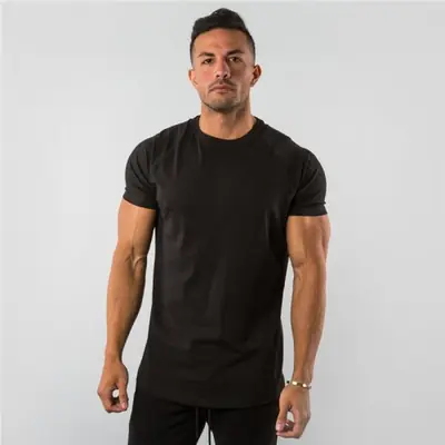 Image de T-Shirt Fitness Homme - Coton Uni Manches Courtes