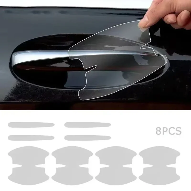 Afbeelding van Universele Transparante Auto Deurklink Beschermstickers – 8 Stuks Anti-Kras & Anti-Collision Bescherming voor Elke Auto