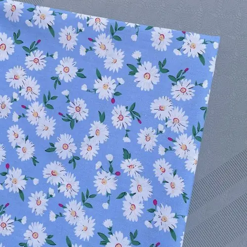 Image de Tissu Coton Floral Printemps-Été - Petite Marguerite