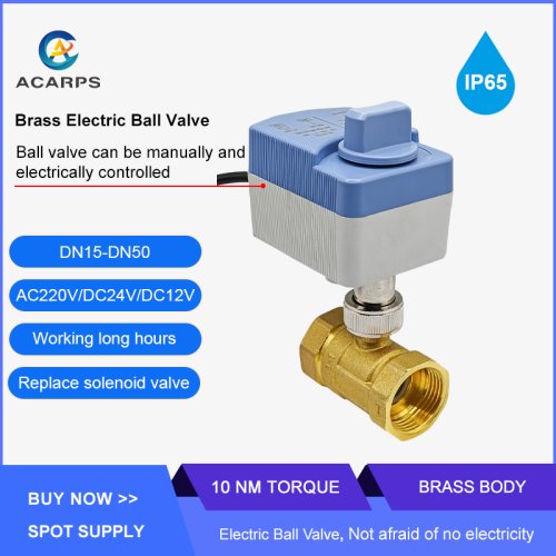 Bild von Motorisierter Kugelhahn aus Messing – Wasserdicht & 2-Wege-Steuerung