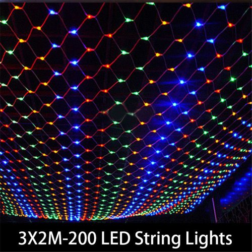 Image of 1.5MX1.5M 2x3M Garlands LED String Christmas Net Lights Fairy Xmas Party Outdoor Garden Wedding Decoration Home Curtain Decor