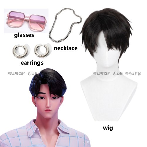 Image de Perruque Cosplay Demon Slayer Jinu - Accessoires Complets