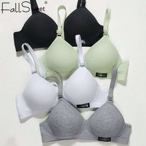 Immagine di Reggiseno Senza Fili Donna Attivo e Comfortabile, Modello senza Cuciture per Studentesse e Adolescenti, Lingerie in Cotone Morbido con Coppa a Forma di V