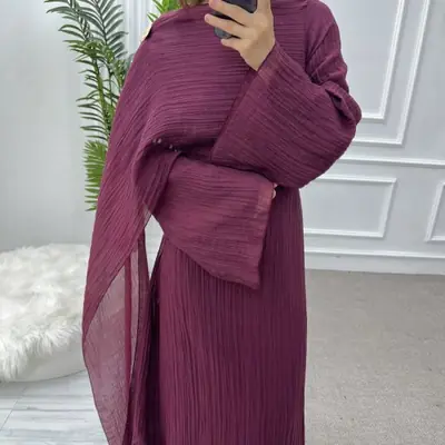 Image de Abaya Élégante 2 Pièces - Tenue Modeste pour Ramadan & Eid