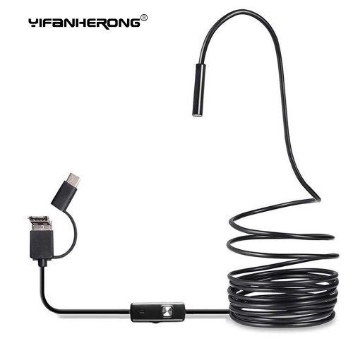 Imagen de Cámara Endoscópica 3 en 1, 7mm USB IP67 Impermeable con 6 LED