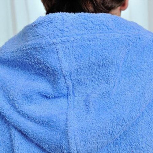 Image of Premium Men's Hooded Bathrobe – 100% Cotton Long Terry Cloth Robe for Big & Tall Sizes, Soft Absorbent Dressing Gown for Spa, Sleep, and Lounge Wear