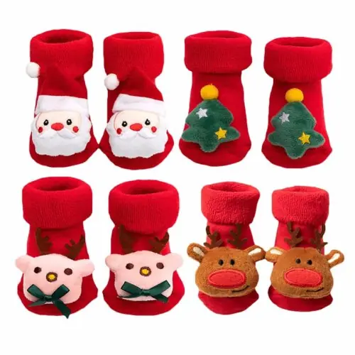 Image de Chaussettes de Noël Antidérapantes pour Bébés