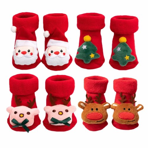 Chaussettes de Noël Antidérapantes pour Bébés