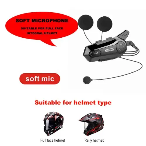 Image de Casque Bluetooth Moto Interphone - Communication Sans Fil pour 2 Cavaliers