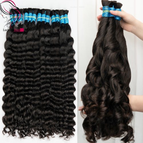 Immagine di Capelli Umani Vergini Indiani Ondulati a Tessitura Ad Acqua Profonda – Fasci di Capelli Naturali Grezzi All'Ingrosso da 100g, Estensioni di Alta Qualità per Look Naturale e Voluminoso