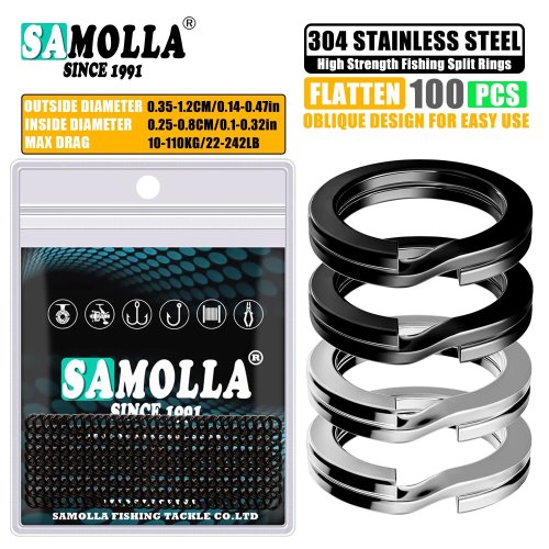 Image of 100-Piece Stainless Steel Fishing Split Rings 3mm, 5mm, 12mm – High-Strength Double Circle Snap Swivels for Angling & Tackle Accessories