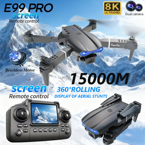 Image of E99 Pro Drone with Screen Remote Control – 8K HD Photography, Altitude Hold, 4-Axis UAV for Professional and Hobbyist Flyers