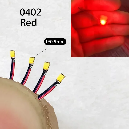 Immagine di 40 Pz/lotto 0402 0603 0805 1206 Led SMD Filo Per Il Modello di Treno HO N OO Scala Rosso Nero Linea Pre-saldato Micro Litz Diorama Ferrovia