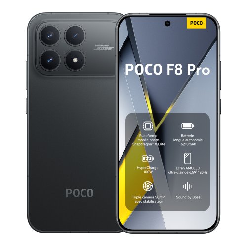Image of Xiaomi France | POCO F8 Pro, mobile platform®8 Elite peak, 6210 mAh long battery life (type), AMOLED screen HyperRGB POCO 120 Hz  6,59"