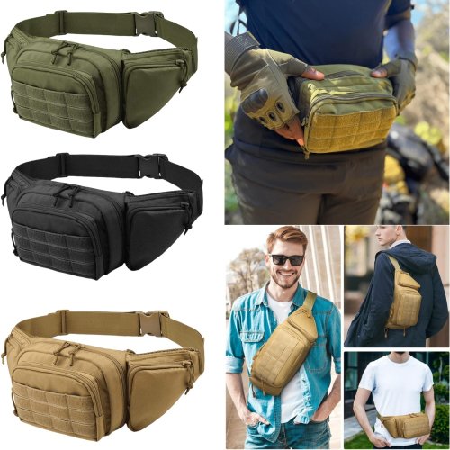Imagen de Bolsa de Cintura Invisible Multifuncional para Hombres - Riñonera Deportiva con Almacenamiento Exterior y Kit de Herramientas para Actividades al Aire Libre