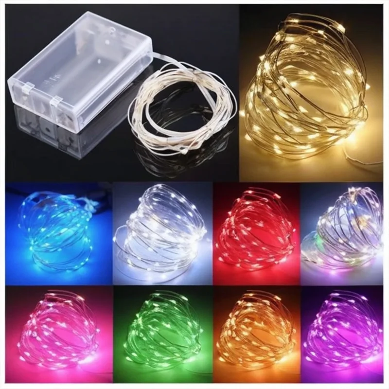 Afbeelding van LED-lichtslingers Sfeer Klein gekleurd licht USB Batterijaangedreven kerstverlichting voor Kerstmis Buitenkamer Festival Decor