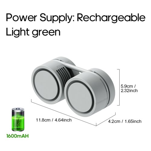 Imagen de Nuevo ventilador de cuello portátil, plegable mini ventilador USB, recargable 1600mah enfriamiento v...