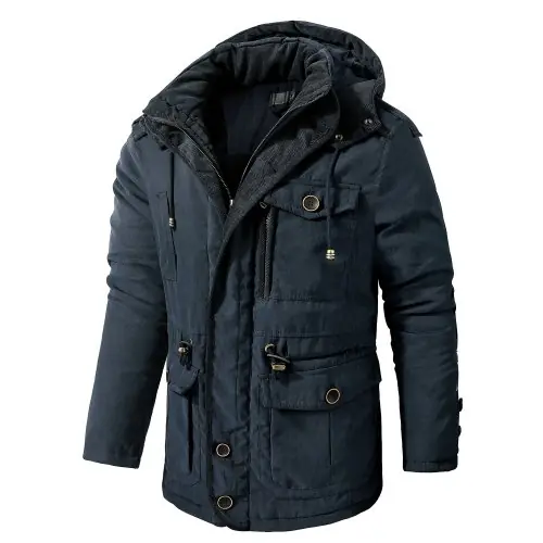 Image de Parka Hiver Homme Chaude & Épaisse - Veste Polaire Vintage à Capuche