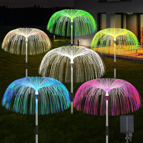 Afbeelding van Zonnepaneel Verlichting met LED Kwallen - Waterdichte Tuinlamp voor Balkon, Pad, Gazon en Bruiloftsdecoratie