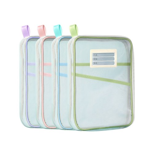 Immagine di Organizzatore per Compiti con Doppia Cerniera Tipo L, Cartelle di File A4 Trasparenti, Borsa di Stoccaggio per Cancelleria e Materiali Scolastici
