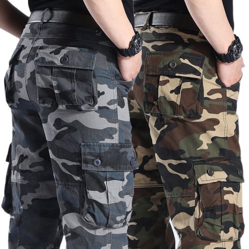 Bild von Tarnhose Herren – Outdoor Cargo Hose mit Camouflage-Muster, Taktische Wanderhose für Sport, Arbeit und Streetwear