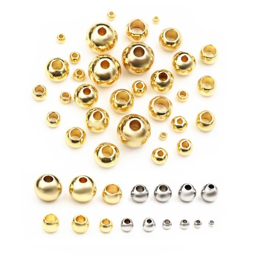 Imagen de Cuentas Espaciadoras Doradas de Acero Inoxidable 2.8mm - Pack de 100 Unidades para Joyería DIY