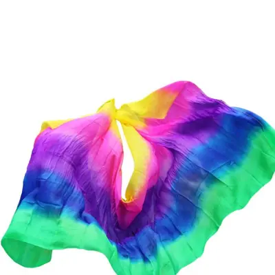 Image de Voile de Danse du Ventre en Soie Dégradé Rose