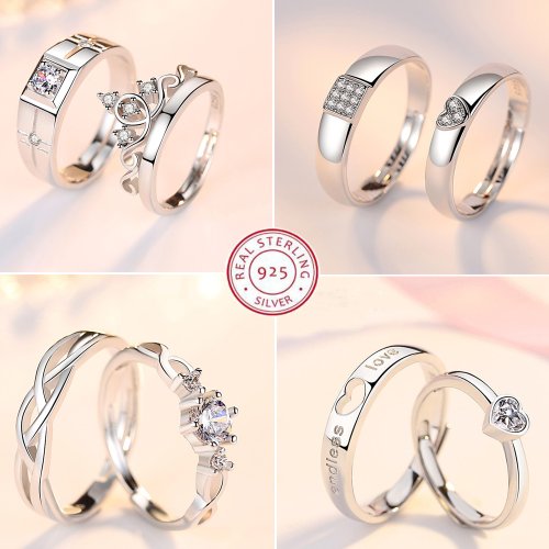 Imagen de Anillos de Plata 925 para Parejas - Joyería Clásica para Boda