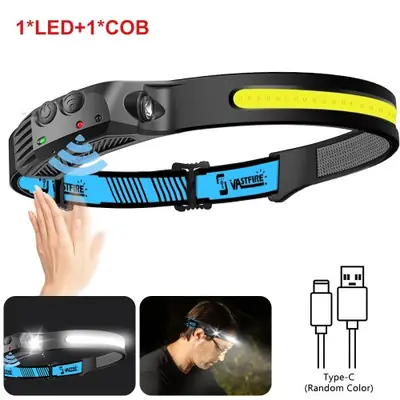 Image de Lampe Frontale LED Rechargeable - 5 Modes d'Éclairage
