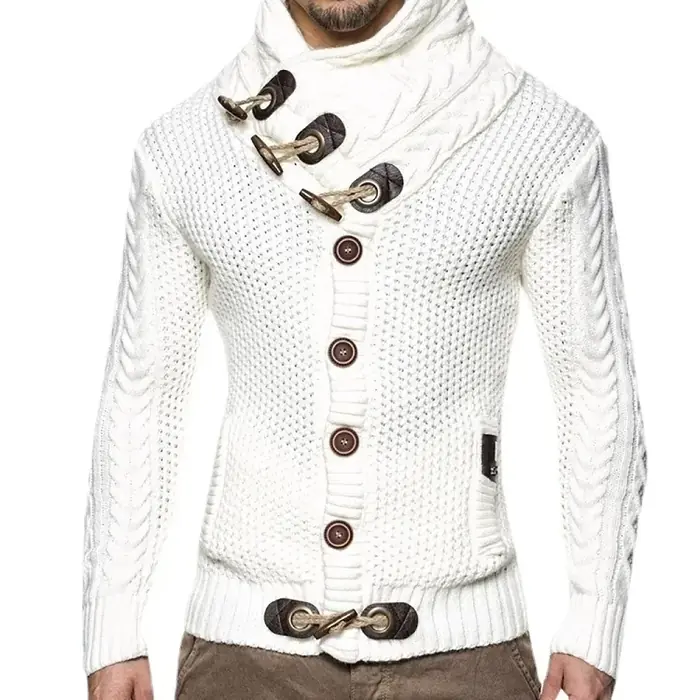 Image de Pull Homme Col Roulé Streetwear Automne Hiver