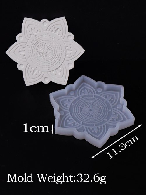 Imagen de Posavasos de flores, molde de silicona, resina epoxi, cristal, yeso, molde de hormigón, bricolaje, r...