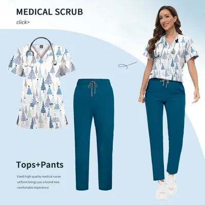 Image de Uniformes de Soins de Santé Élastiques Unisexe