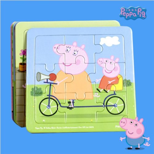 Immagine di Peppa Pig Modello di bambola Educazione precoce per bambini Puzzle di carta Bambini Assemblaggio di blocchi di pensiero per regali giocattolo per bambini