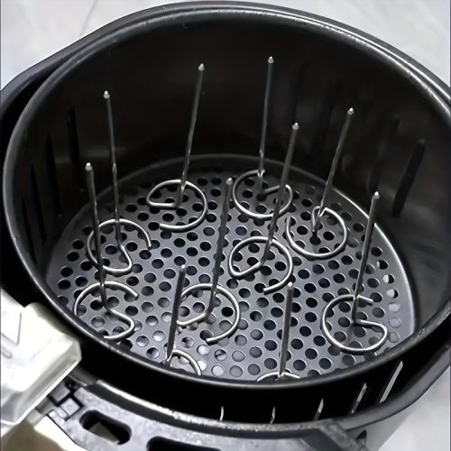 Afbeelding van 10 stuks luchtfriteuse-oven, verticale grill, spiesgrill, universele accessoires, food grade 304 roestvrij staal speciale baknaald