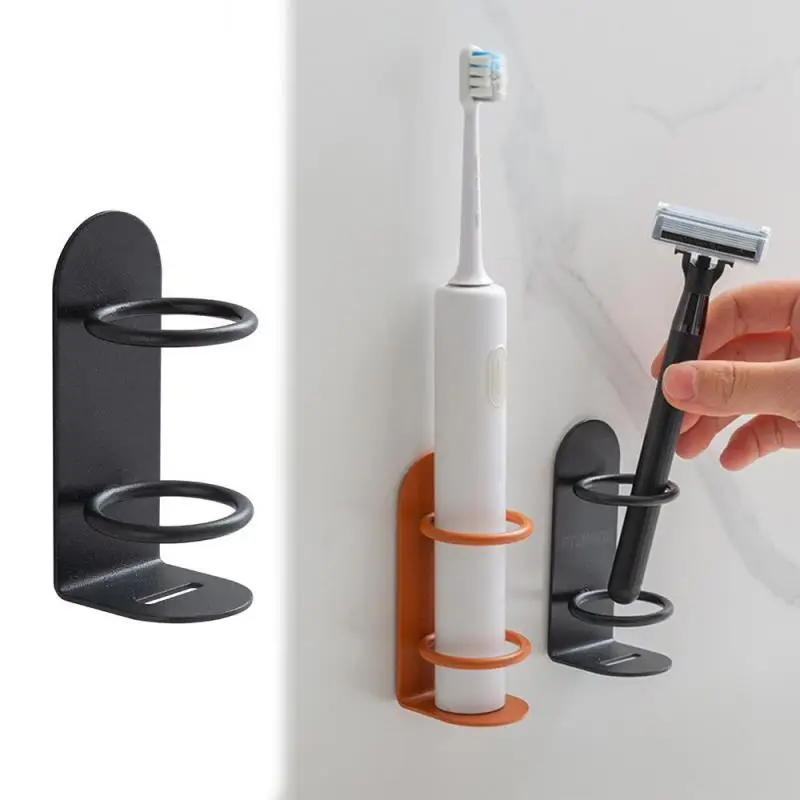 Imagen de Soporte de Pared para Cepillo de Dientes Eléctrico y Maquinilla de Afeitar con Diseño Moderno, Sin Perforaciones, Organizador de Baño Práctico y Estético